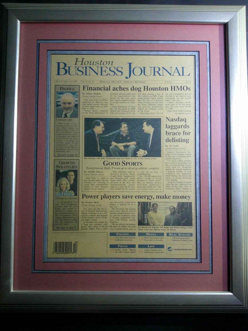 Houston Business Journal cover with the 'Driven to success' profile of Ken and Kathy Dougherty.